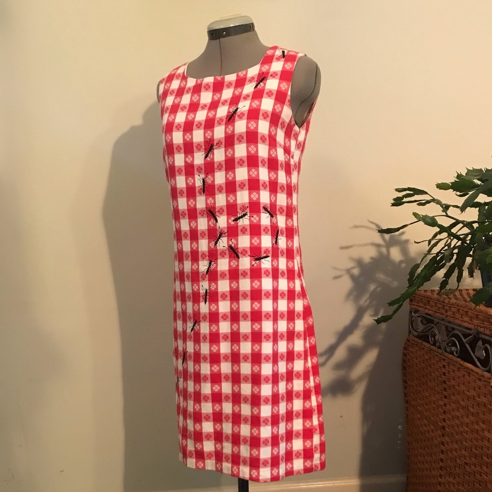 Red and white vintage dress